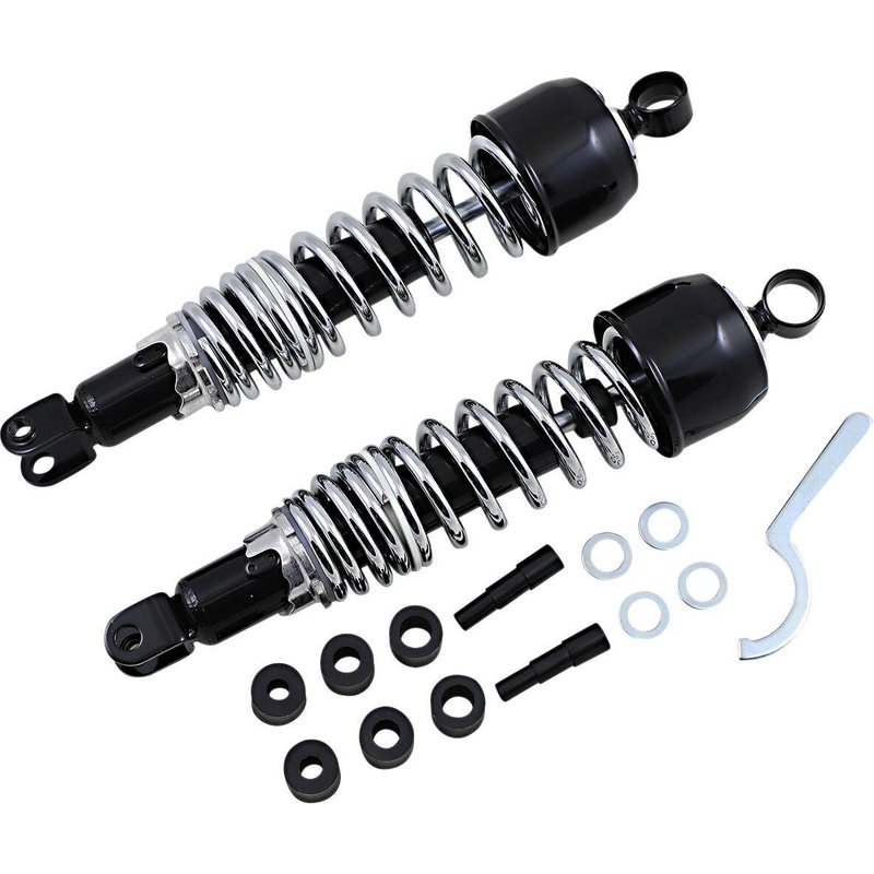 17-05532 - Emgo Classic Shocks For Honda CB 350 F 1972-1974 Rear 340.00 mm (13.39") - Black/Chrome