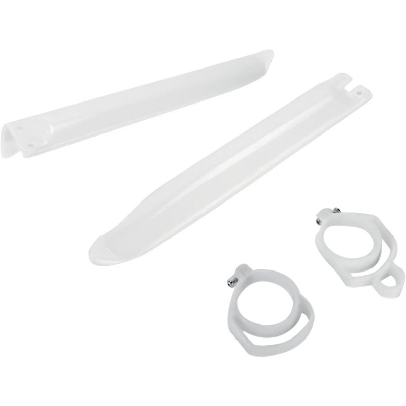 KA03704#280 - UFO Fork Guards For Kawasaki KX125 1996-1998 - White