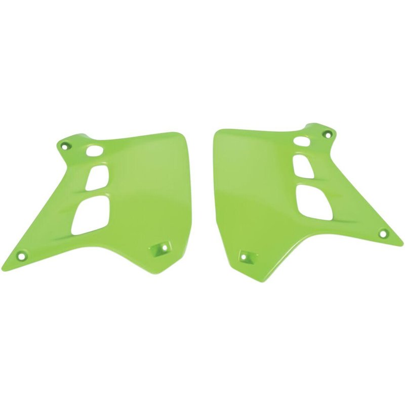 KA02729#026 - UFO Radiator Scoops For Kawasaki KX250 1990-1991 - KX Green