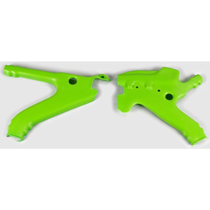 KA02738#026 - UFO Frame Guards For Kawasaki KX125 1991 - Green