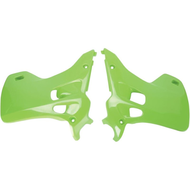 KA02744#026 - UFO Radiator Scoops For Kawasaki KX125 J 1992-1993 - KX Green