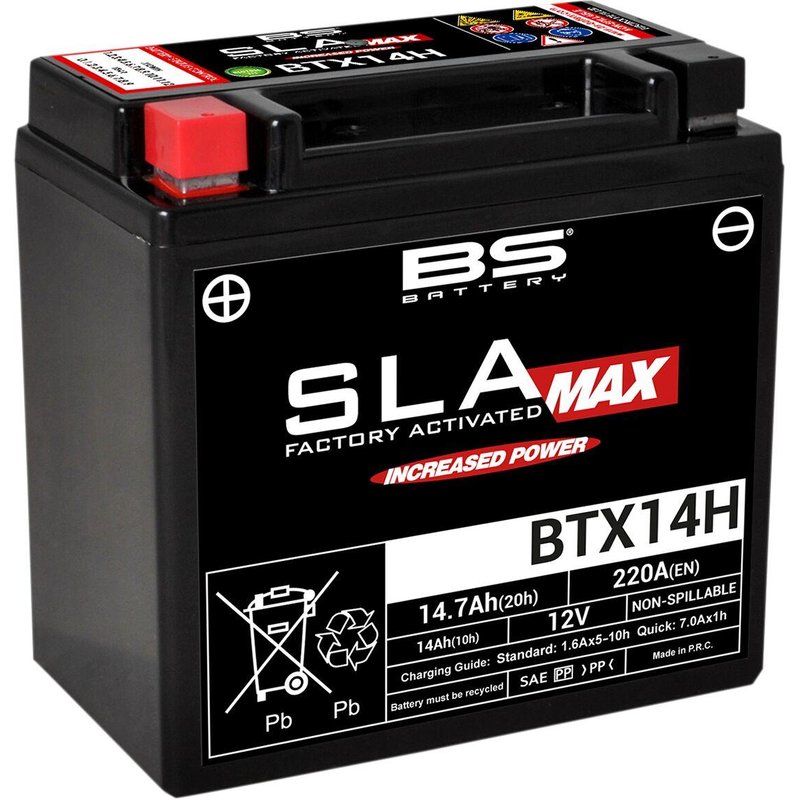 300887 - BS Battery SLA Max AGM Battery For Ducati 1098 2007 - Black
