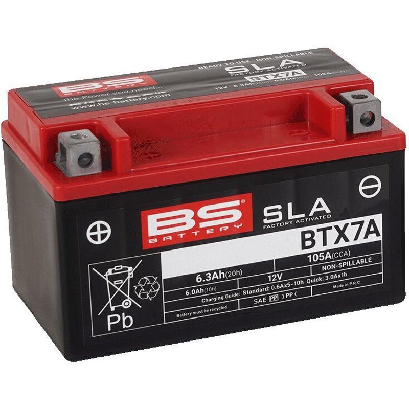 300672 - BS Battery SLA AGM Battery For Kymco Agility 125 2006-2016 - Black