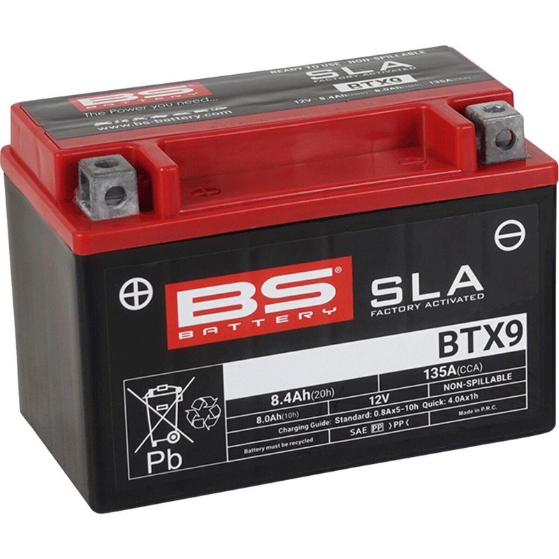 300674 - BS Battery SLA AGM Battery For Arctic Cat Textron 150 2X4 - Black