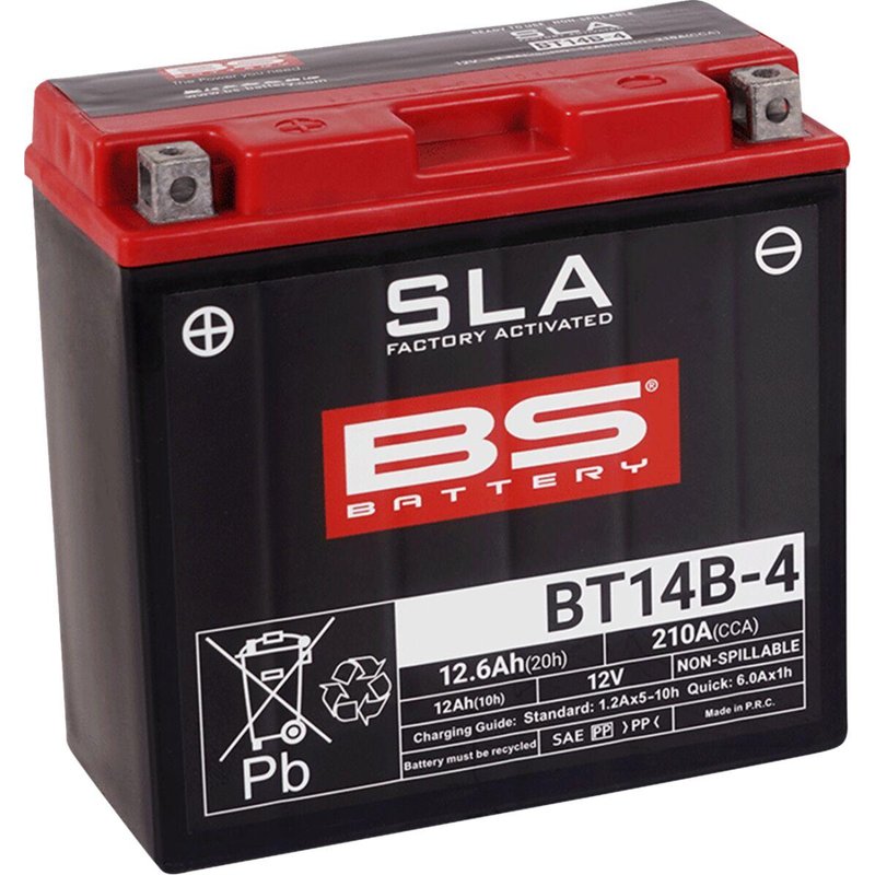 300644 - BS Battery SLA AGM Battery For Yamaha BT 1100 2002-2006 - Black