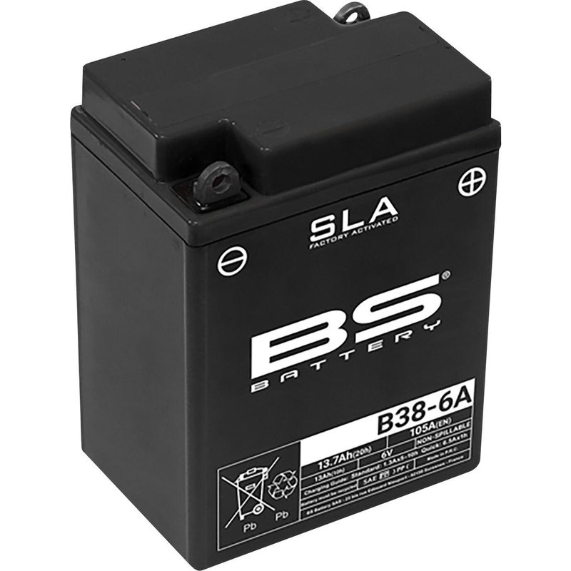 300919 - BS Battery SLA AGM Battery For Ducati MARK III 250 1973-1974 - Black