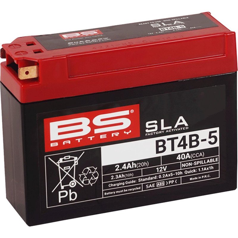 300756 - BS Battery SLA AGM Battery For Suzuki DRZ70 2008-2019 - Black