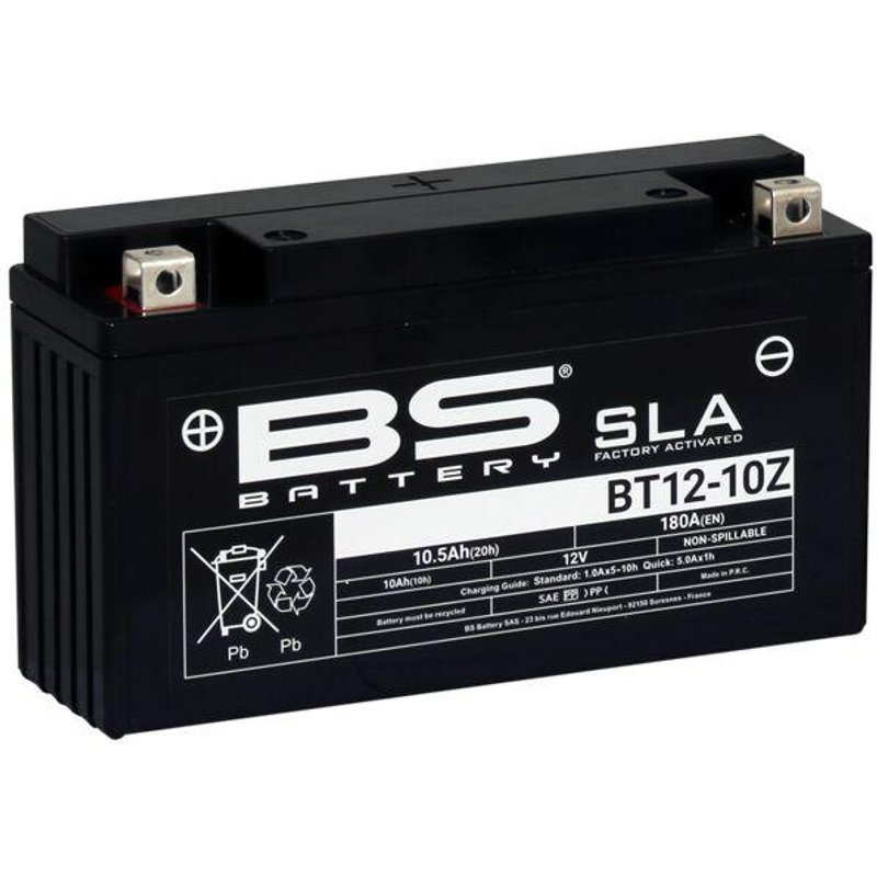 300913 - BS Battery SLA AGM Battery For Zontes 310 R 2020 - Black