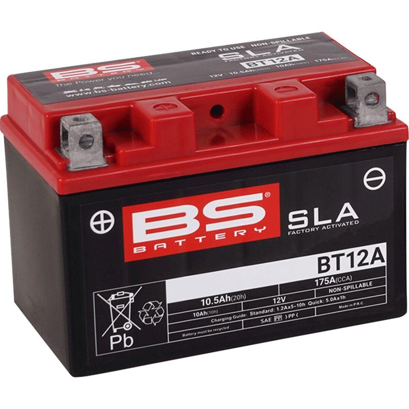 300679 - BS Battery SLA AGM Battery For KTM Adventure 790 2019-2024 - Black