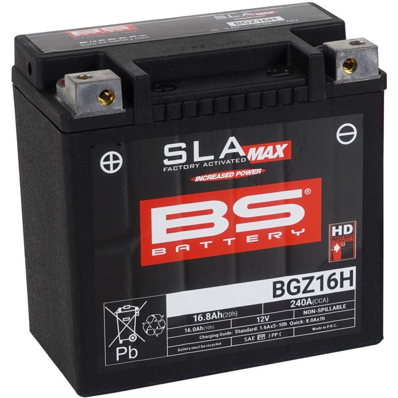 300931 - BS Battery SLA Max AGM Battery For Ducati 1098 - Black