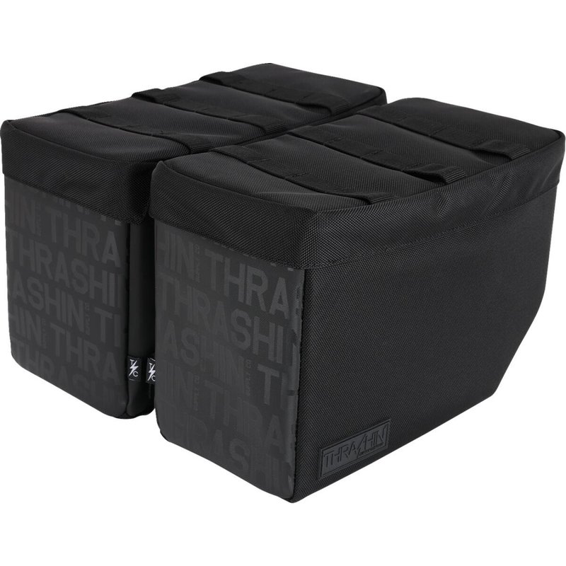 TSB-0021 - Thrashin Supply Co Escape Saddlebags - Black/Orange