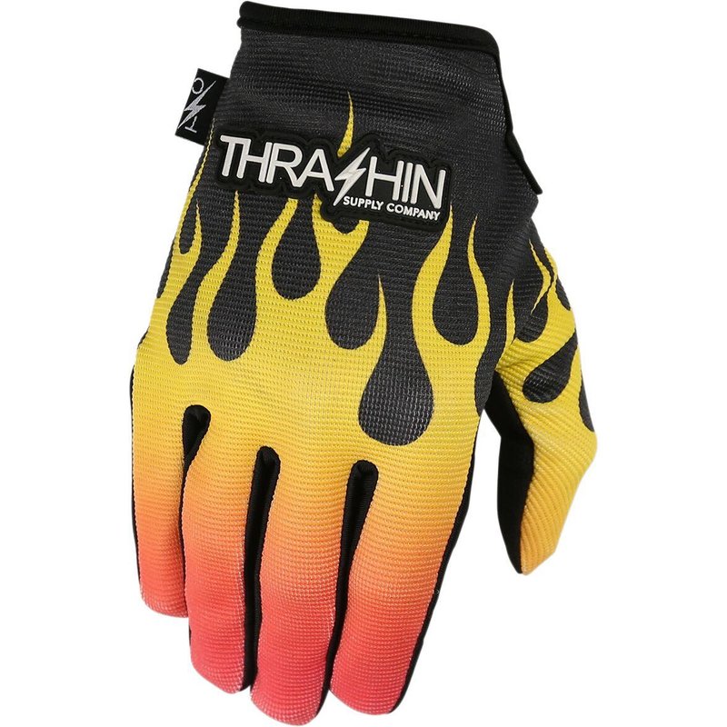 SV1-07-11 - Thrashin Supply Co Stealth Gloves X-Large - Black/Orange/Yellow