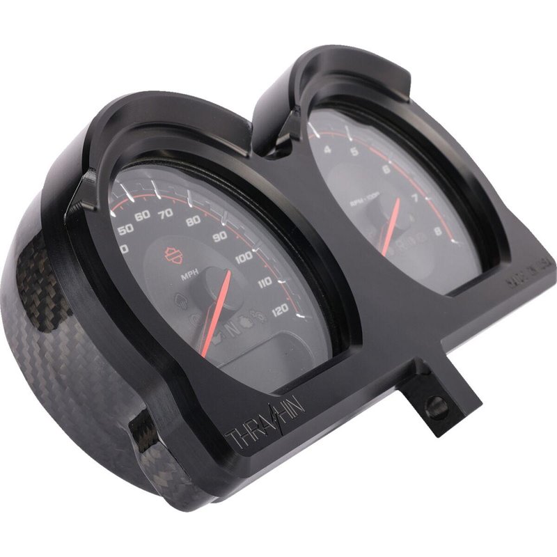 TSC-2707-1 - Thrashin Supply Co Gauge Relocation Kit For Harley Davidson FLTRK 1868 2020-2024 Front - Black