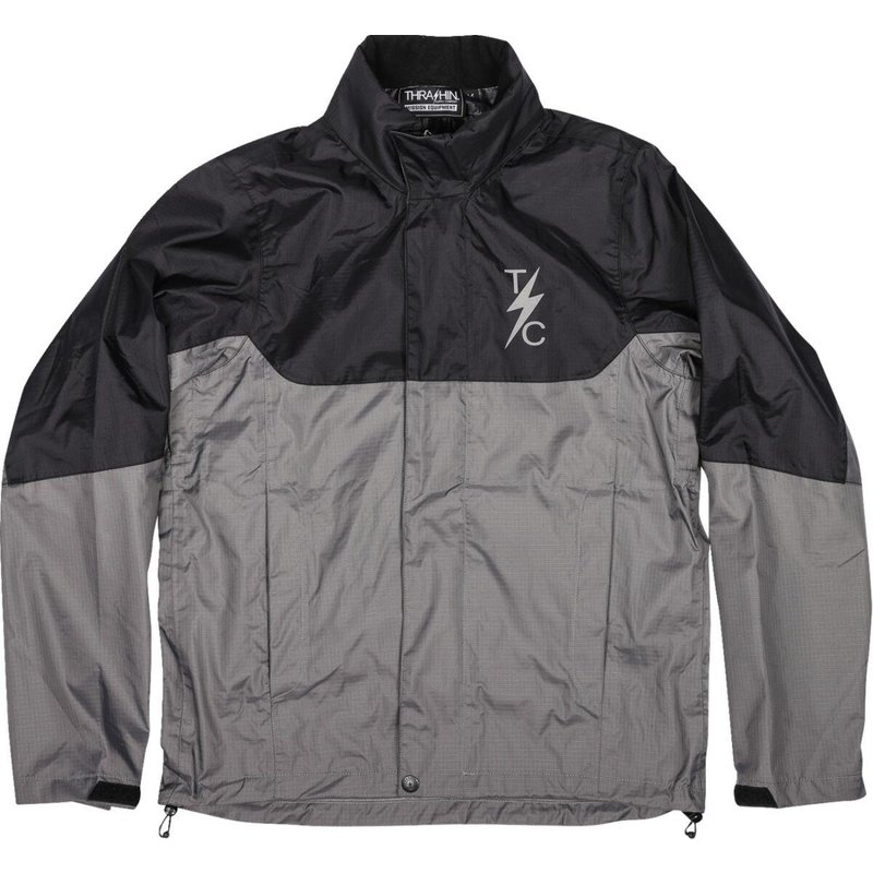 TMJ-11-11 - Thrashin Supply Co Mission Waterproof Rain Jacket X-Large - Black/Grey