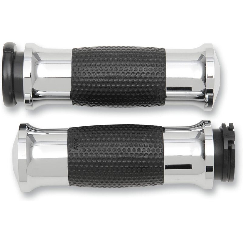 GEL-70-CH - Avon Grips Air GEL Grips For Harley Davidson FLD 1690 2012-2013 - Black/Chrome