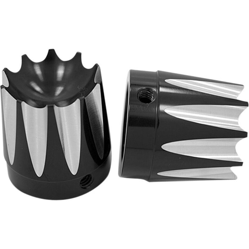 AXL-EX-ANO - Avon Grips Axle Nut Covers For Harley Davidson FLDE 1750 2018-2019 Front - Black