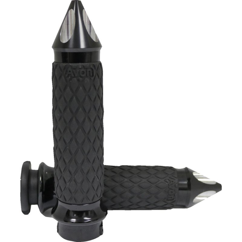 DIA-65-AN-FL-SP - Avon Grips Contour Grips For Harley Davidson FLDE 1750 2018-2020 Diamond Spiked - Black