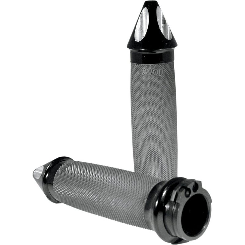 CC-86-ANO-SPIKE - Avon Grips Custom Spike End Grips For Harley Davidson FLD 1690 2012-2013 - Black