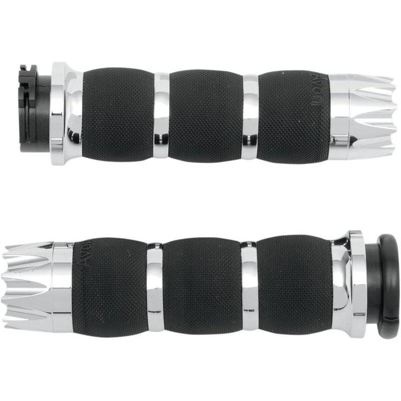 AIR-90-EX - Avon Grips Excalibur Air Cushioned Grips For Harley Davidson FLD 1690 2012-2013 - Black/Chrome