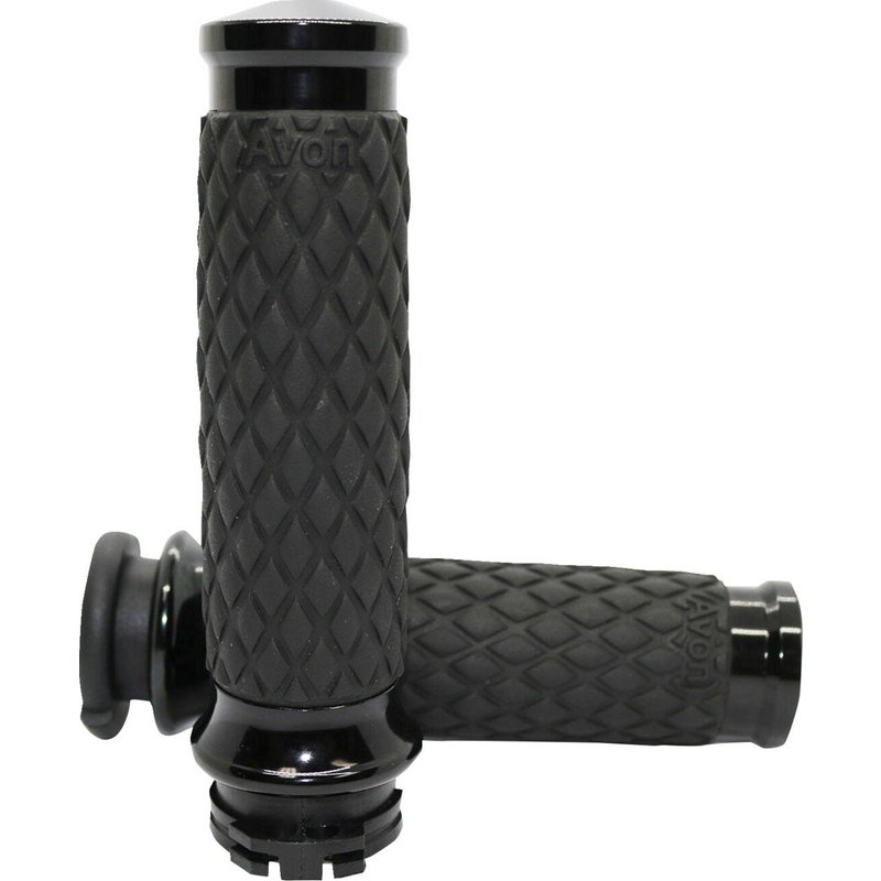 DIA-65-ANO-FLY - Avon Grips Diamond Contour Grips For Harley Davidson FLDE 1750 2018-2020 - Black