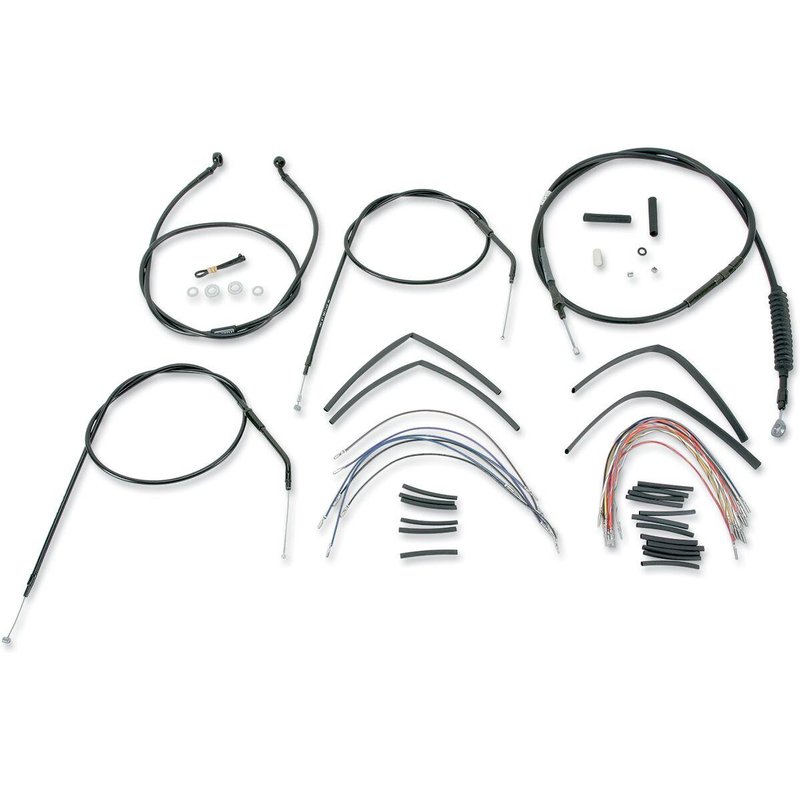 B30-1001 - Burly Cable/Line Kit for Ape Hanger Handlebars For Harley Davidson XL 1200 C 1997-2003 40.5cm (16") - Black