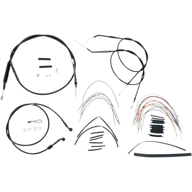B30-1005 - Burly Cable/Line Kit for Ape Hanger Handlebars For Harley Davidson XL 1200 C 2007-2013 40.5cm (16") - Black