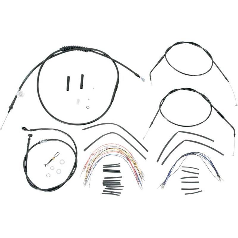 B30-1006 - Burly Cable/Line Kit for Ape Hanger Handlebars For Harley Davidson XL 1200 C 1997-2003 30.5cm (12") - Black