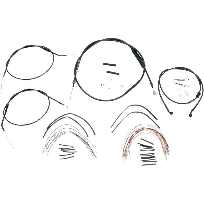 B30-1007 - Burly Cable/Line Kit for Ape Hanger Handlebars For Harley Davidson XL 1200 C 2004-2006 30.5cm (12") - Black