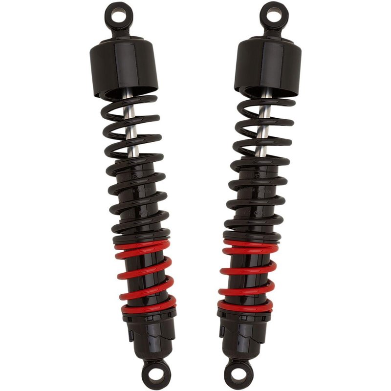 B28-1252 - Burly Stiletto Shocks For Harley Davidson FLD 1690 2012-2013 Rear 318.00 mm (12.50") - Black/Red