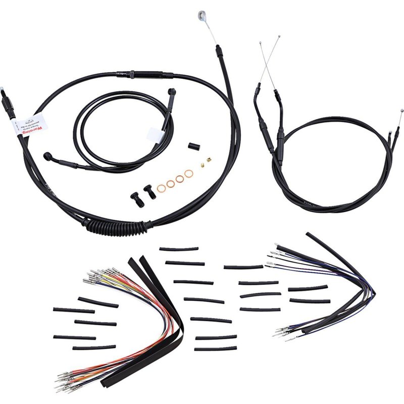 B30-1035 - Burly Cable/Line Kit for Ape Hanger Handlebars For Harley Davidson FXD 1450 2000-2003 40.5cm (16") - Black