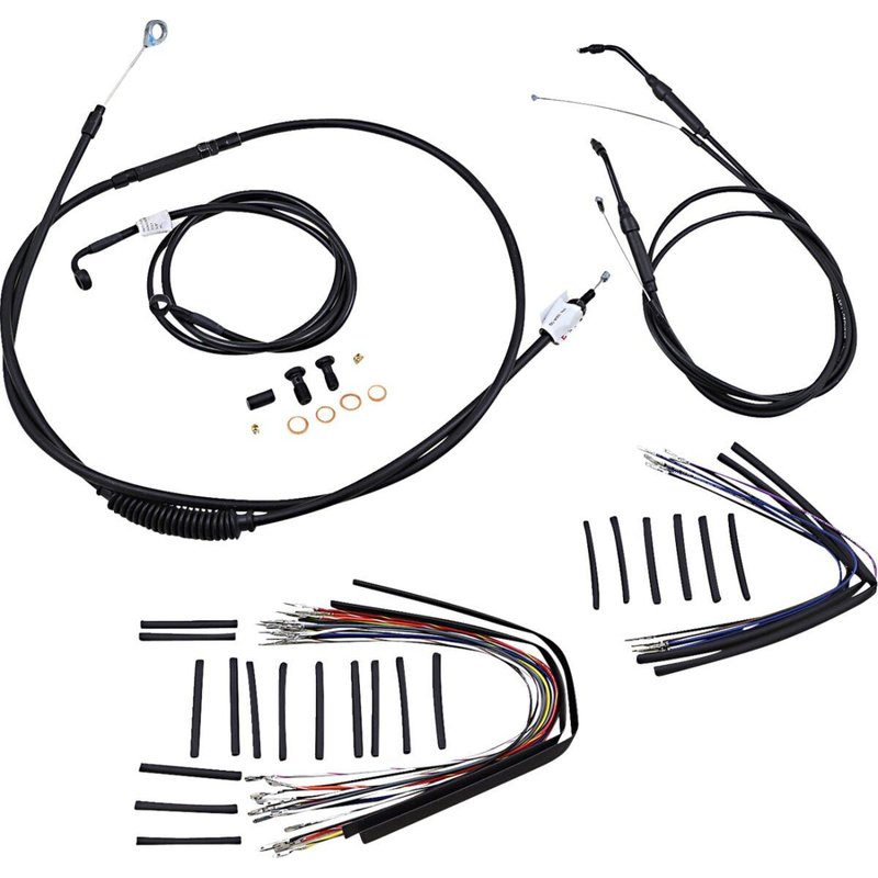 B30-1041 - Burly Cable Kit for Ape Hanger Handlebars For Harley Davidson FXD 1584 40.5cm (16") - Black