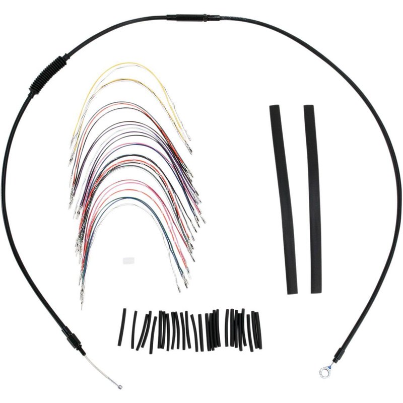B30-1048 - Burly Cable/Line Kit for Ape Hanger Handlebars For Harley Davidson FLHT 1584 2008-2010 33cm (13") - Black