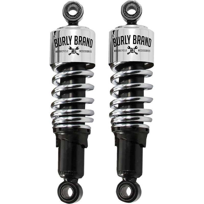 B28-1201 - Burly Slammer Shocks For Harley Davidson XL 1200 C 2004-2020 Rear 267.00 mm (10.50") - Black/Chrome