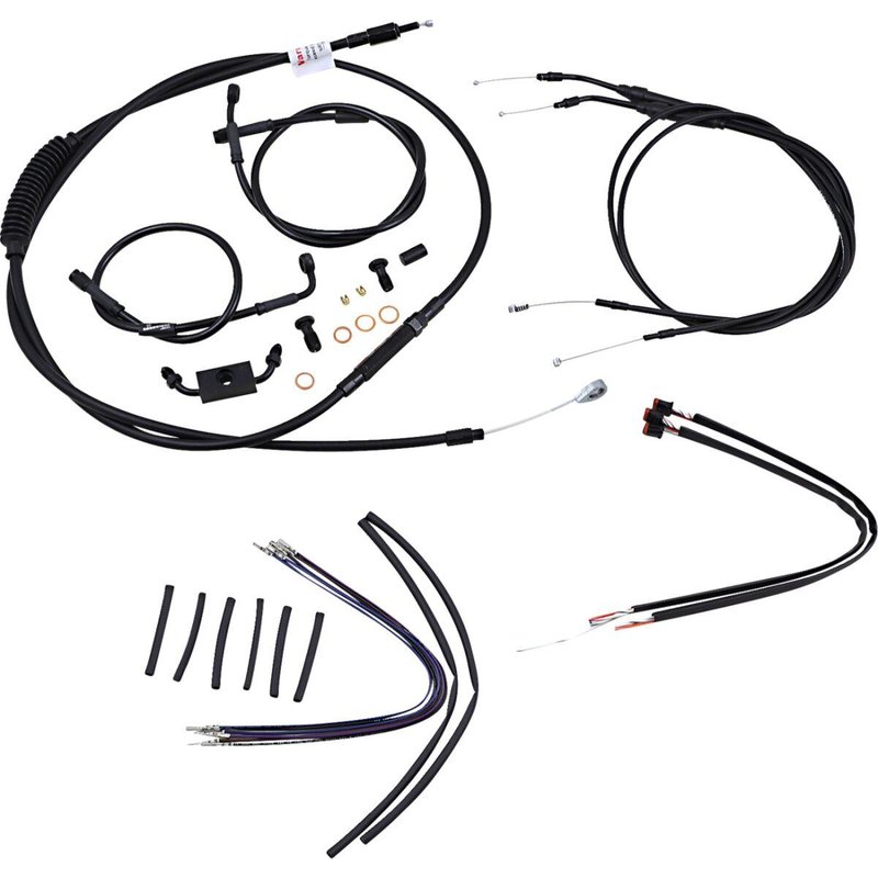 B30-1123 - Burly Cable/Line Kit for Ape Hanger Handlebars For Harley Davidson FXDB 1584 2012-2013 40.5cm (16") - Black