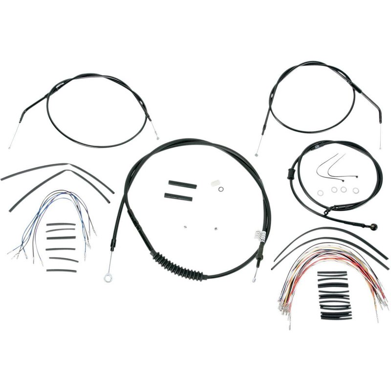B30-1008 - Burly Cable/Line Kit for Ape Hanger Handlebars For Harley Davidson XL 1200 C 2007-2013 30.5cm (12") - Black