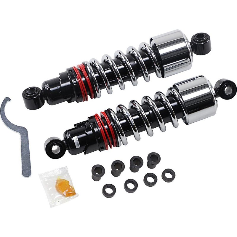 B28-1207 - Burly Slammer Plus Shocks For Harley Davidson FXD 1340 1995-1998 - Chrome