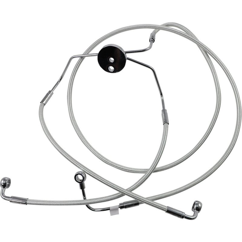 37010 - Magnum Shielding Designer Series Front Lower Brake Hose Kit For Harley Davidson FLHR 1584 2008-2009 Front/Lower - Chrome/Sterling Chromite® II