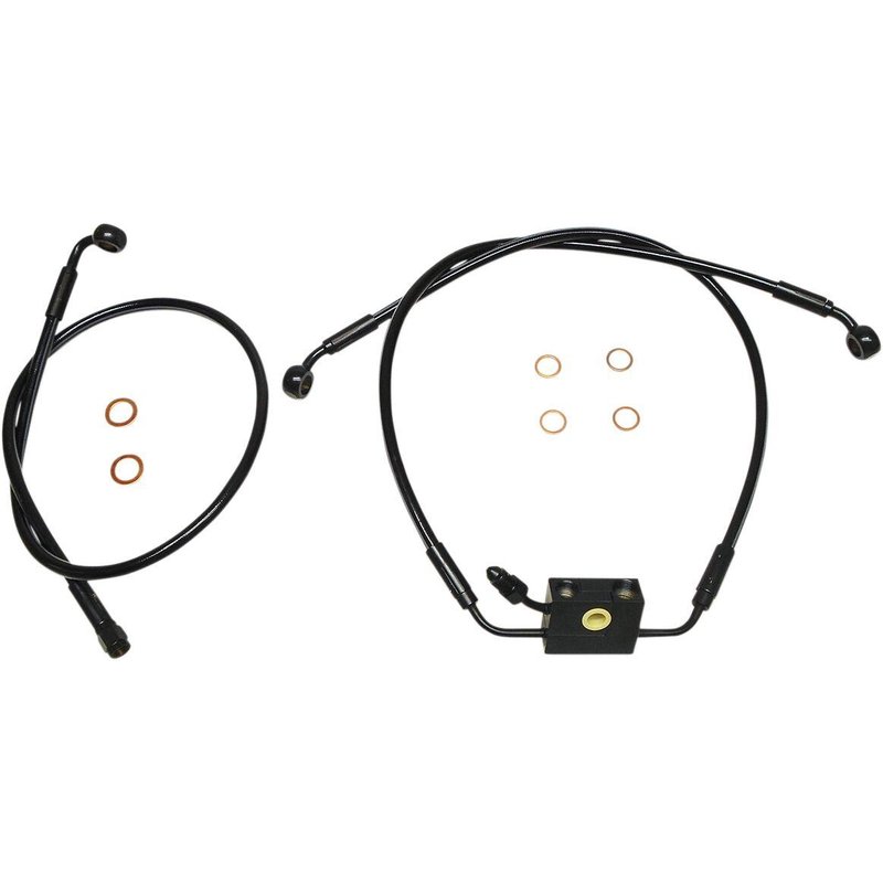 SBB1335-26 - Magnum Shielding XR Dual Disc ABS Brake Hose Kit For Harley Davidson FXFB 1750 2018-2019 Front 39 cm (15-1/2")/56 cm (22") - Black