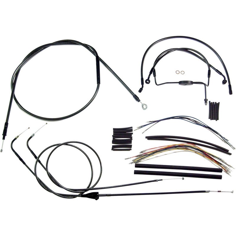 487282 - Magnum Shielding Pearl Designer Handlebar Cable Install Kit For Harley Davidson FLHR 1340 1996-1998 38 - 43cm (15" - 17") - Black