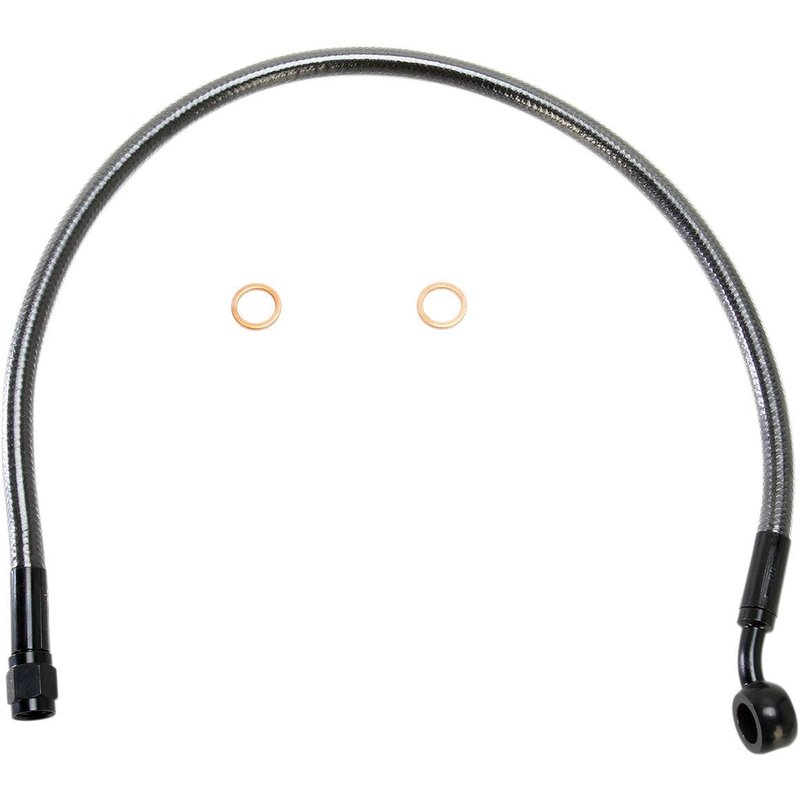 AS47119 - Magnum Shielding Designer Series ABS-Specific Brake Hose Kit For Harley Davidson FLTRK 1868 2020 Front/Upper 48.5 cm (19") - Black/Black Pearl