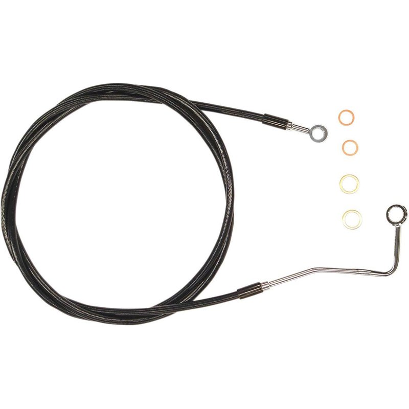 SBC1402-70 - Magnum Shielding XR Stainless Brake Hose For Harley Davidson FLH 1868 2021 Front 178 cm (70") - Black/Chrome