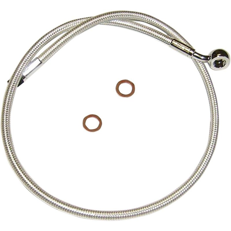 AS37115 - Magnum Shielding Designer Series ABS-Specific Brake Hose Kit For Harley Davidson FLHR 1584 2009 Front/Upper 38 cm (15") - Chrome/Sterling Chromite® II