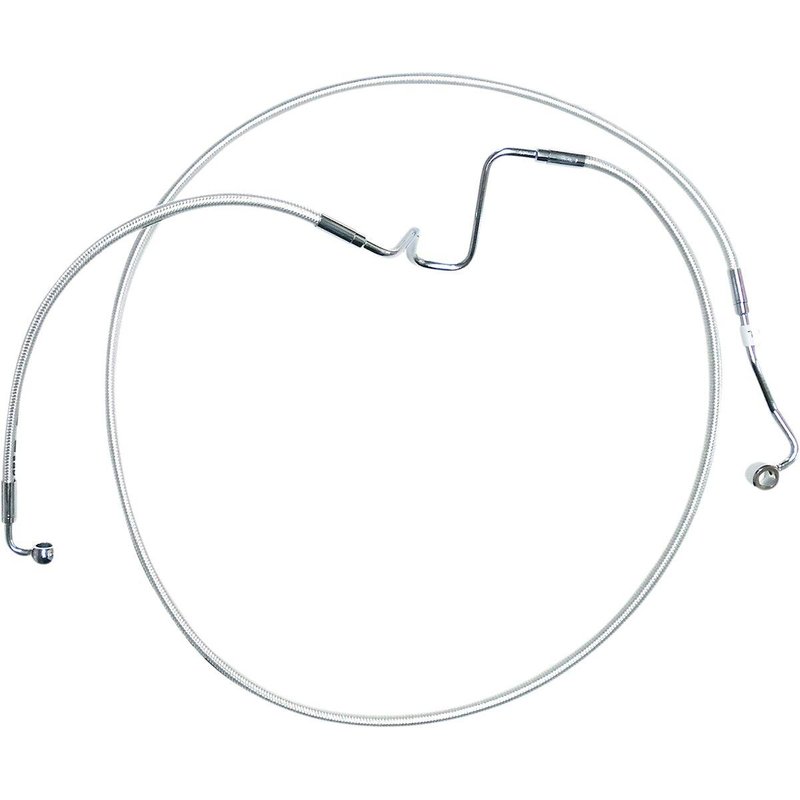 AS37018 - Magnum Shielding Designer Series Extended ABS Touring Brake Hose Kit For Harley Davidson FLH 1868 2021 Standard Front/Lower - Chrome/Sterling Chromite® II
