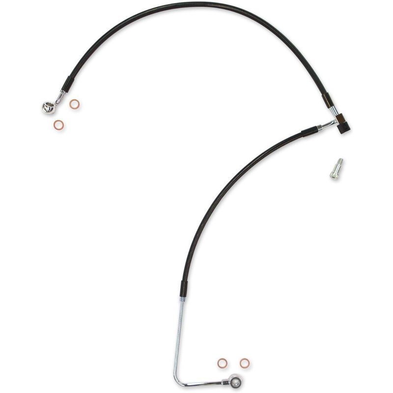 SBC1101-00 - Magnum Shielding XR Lower Brake Hose For Harley Davidson FLS 1690 2012-2017 Front/Lower 51.5 cm (20-1/4") - Black/Chrome