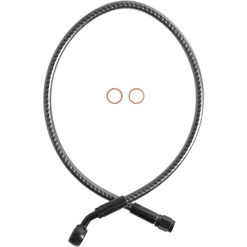 77121 - Magnum Shielding KarbonFibr Brake Hose For Harley Davidson FLRT 1690 Front/Upper 53.5 cm (21") - Carbon Fiber/KARBONFIBR/Silver