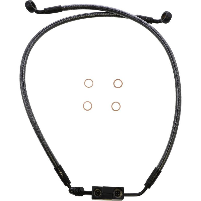 AS77019 - Magnum Shielding KarbonFibr Lower Brake Hose For Harley Davidson FXFB 1750 2018-2019 Front/Lower - Carbon Fiber/KARBONFIBR/Silver