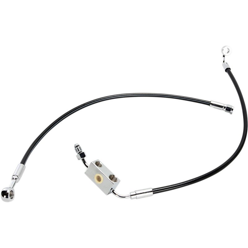 SBC1326-25 - Magnum Shielding EXtreme Response Front Brake Hose Kit for ABS For Harley Davidson XL 1200 T Front 42 cm (16-1/2")/63.5 cm (25") - Black/Chrome