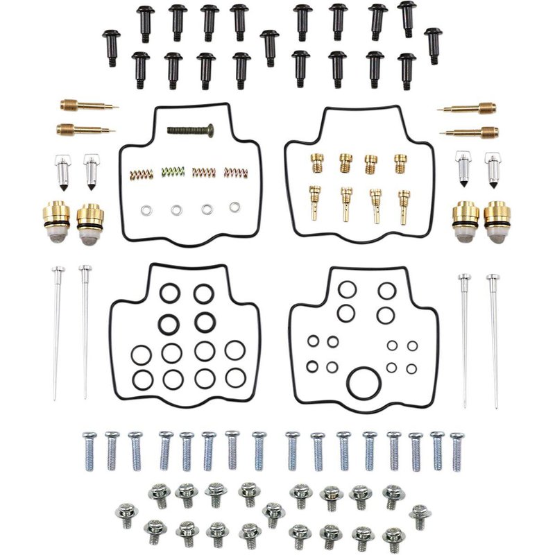 26-1697 - Parts Unlimited Carburettor Repair Kit For Kawasaki ZX-9 R 1998-1999 - Black/Gold/Silver