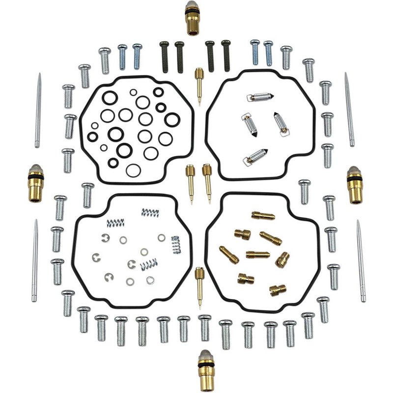 26-1676 - Parts Unlimited Carburettor Repair Kit For Yamaha VMX-12 1200 1987-1992 - Black/Gold/Silver