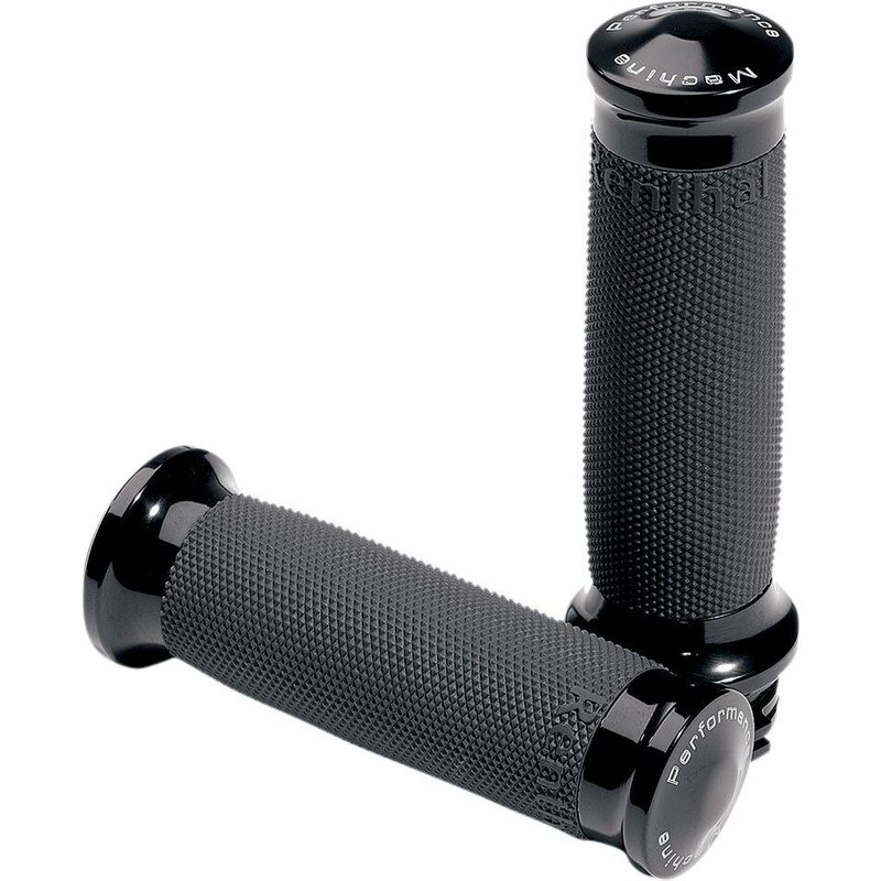 0063-2007-B - Performance Machine Contour Renthal Wrapped Grips For Harley Davidson FLD 1690 2012-2013 - Black